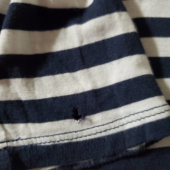 Madewell Anthem Long Sleeve V-Neck Tee Striped Blue White Size XS - Picture 7 of 9